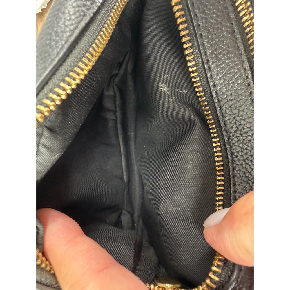 Tory Burch Perry Bombe Mini Bag Black Pebbled Leather Crossbody Camera Bag - Picture 10 of 15
